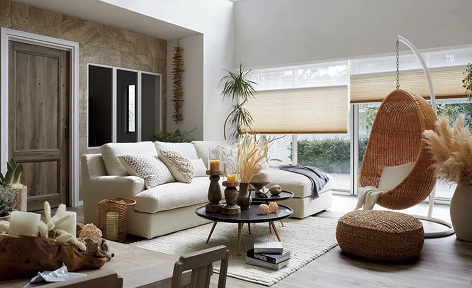 さまざまな自然素材が織りなす ぬくもりとリラックスを生む空間